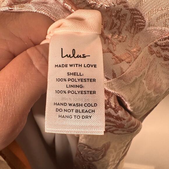 Lulus NEW Redefine Regal Pale Pink Floral Jacquard Strapless Large Maxi Dress - Picture 13 of 14